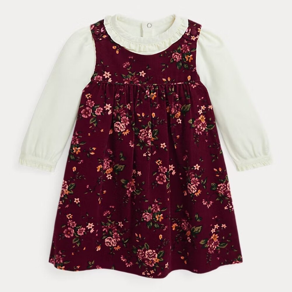 Ralph Lauren Adoreable Cotton Bodysuit & Corduroy Dress Set NWT 18 months